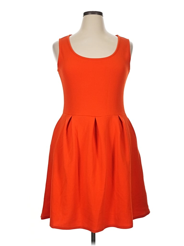Pre-owned 24seven Comfort Apparel Cocktail Dress In Orange