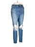 Good American 100% Cotton Hearts Blue Jeans Size 16 - photo 1