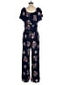 Versona 100% Rayon Floral Blue Jumpsuit Size 10 - photo 2