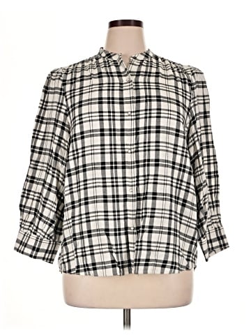 Express 3/4 Sleeve Button-Down Shirt (view 1)