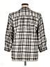 Express Checkered-gingham Ivory 3/4 Sleeve Button-Down Shirt Size XL - photo 2