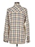 Splendid Plaid Ivory Long Sleeve Blouse Size M - photo 2