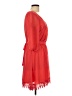 Sequin Hearts Solid Red Orange Cocktail Dress Size L - photo 4