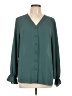 T Tahari 100% Polyester Teal 3/4 Sleeve Blouse Size L - photo 1