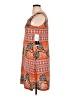 Perceptions Print Orange Casual Dress Size XL - photo 5