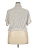 Torrid Stripes Silver Short Sleeve Blouse Size 2X Plus (2) - photo 2