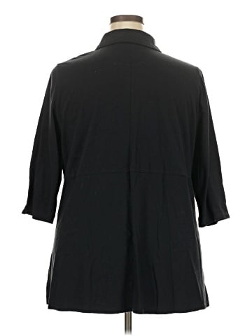 Woman Within 3/4 Sleeve Button-Down Shirt (view 2)