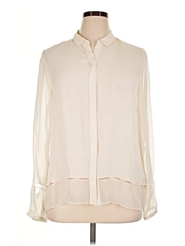 Elie Tahari Long Sleeve Silk Top (view 1)