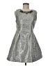 JOA 100% Polyester Tweed Silver Cocktail Dress Size M - photo 1