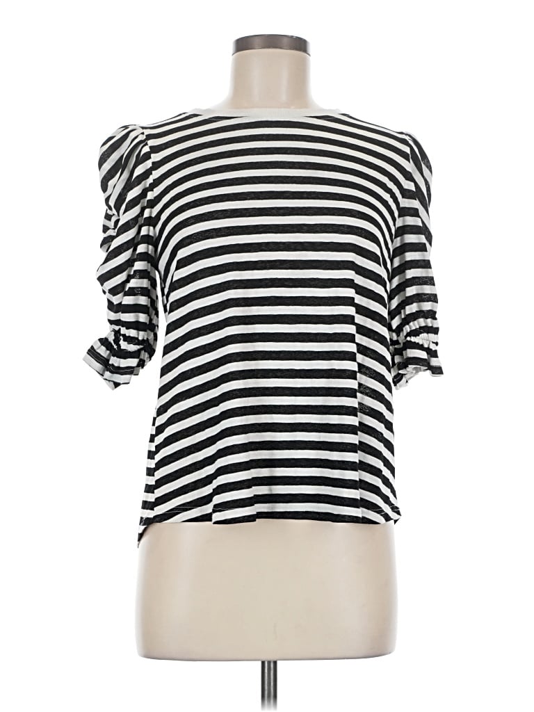 Pre-owned Voy Short Sleeve Top Black Boatneck Tops