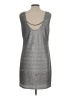 Ecru 100% Polyester Metallic Silver Casual Dress Size L - photo 2