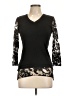 Glima 100% Cotton Black 3/4 Sleeve Top Size L - photo 1