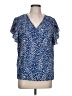 Shein 100% Polyester Polka Dots Blue Short Sleeve T-Shirt Size 12 - photo 1