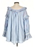 Blumarine 100% Baumwolle Blue 3/4 Sleeve Blouse Size EU (IT) 36 / US 0 - photo 2