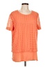 Blair Orange Short Sleeve Blouse Size L - photo 1