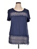 Deletta Blue Short Sleeve Top Size XL - photo 1