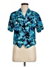 Michael Taylor Floral Blue Short Sleeve Blouse Size M - photo 1