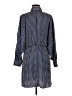 H&M 100% Polyester Checkered-gingham Blue Casual Dress Size M - photo 2
