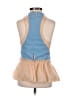 Three Floor Blue Sleeveless Blouse Size 6 - photo 2
