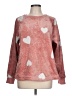 Ann Taylor LOFT 100% Polyester Hearts Pink Sweatshirt Size L - photo 1