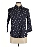 Foxcroft 100% Cotton Print Black 3/4 Sleeve Button-Down Shirt Size 8 (petite) - photo 1