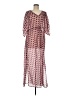 Talbots 100% Polyester Print Red Pink Casual Dress Size M - photo 1