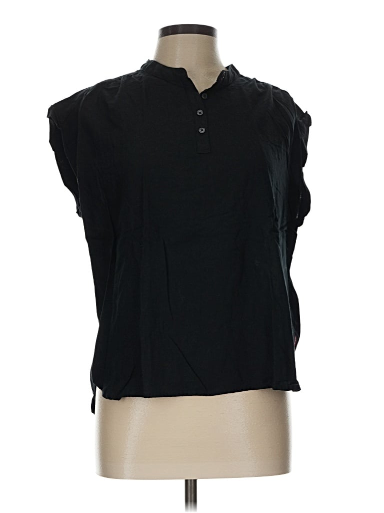 Pre-owned Levi's Short Sleeve Blouse In Black