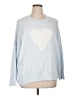 CeCe Hearts Blue Pullover Sweater Size XL - photo 1
