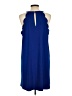 Versona Solid Blue Casual Dress Size L - photo 2