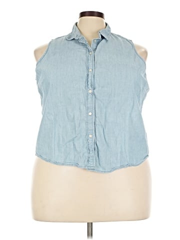 J.Crew Factory Store Sleeveless Button-Down Shirt (view 1)