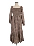 Lucky Brand Houndstooth Brown Casual Dress Size M - photo 1