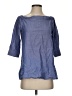 Theory Blue 3/4 Sleeve Blouse Size S - photo 1