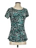 Madison 100% Nylon Teal Short Sleeve Top Size S - photo 1