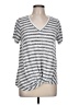 Bobeau Stripes Gray Short Sleeve T-Shirt Size L - photo 1