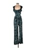 Sugar & Spice Animal Print Teal Jumpsuit Size S - photo 1