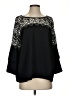 Black Label by Chico's 100% Polyester Black 3/4 Sleeve Blouse Size 4 - photo 1