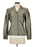 Ann Taylor 100% Silk Metallic Gray Black Silk Blazer Size 4 - photo 1
