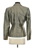 Ann Taylor 100% Silk Metallic Gray Black Silk Blazer Size 4 - photo 2