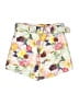 Main Strip 100% Polyester Floral Ivory Shorts Size M - photo 1