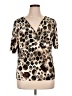 Chico's 100% Polyester Animal Print Gold Short Sleeve T-Shirt Size XL (3) - photo 1