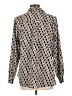 Adrienne Vittadini Houndstooth Ivory Long Sleeve Blouse Size L - photo 2