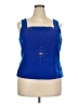 Carissimo 100% Acetate Blue Sleeveless Blouse Size 18 - photo 1