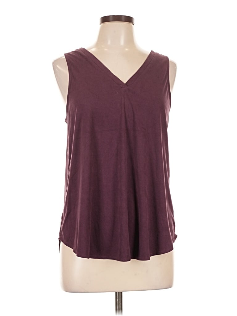 Pre-owned Grayson Threads Sleeveless Top Burgundy V-neck Tops