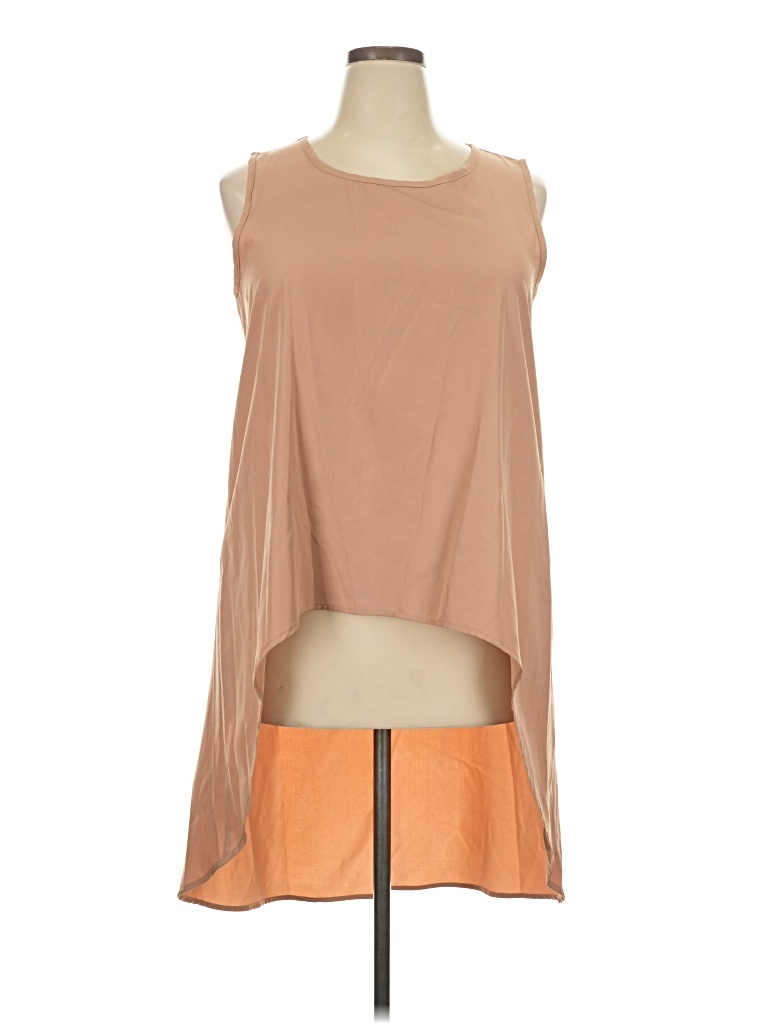 Pre-owned Unbranded Sleeveless T-shirt In Tan