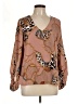 Fate 100% Polyester Animal Print Brown Long Sleeve Blouse Size L - photo 1