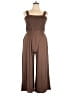 Anrabess Solid Brown Jumpsuit Size XL - photo 1