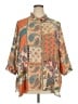 Rose + Olive 100% Polyester Paisley Orange 3/4 Sleeve Blouse Size 2X - photo 1
