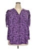 Torrid 100% Polyester Purple 3/4 Sleeve Blouse Size 2X Plus (2) - photo 1