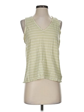 Madewell Whisper Cotton V-Neck Tank in Beasley Stripe (view 1)