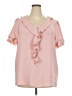 Prettygarden 100% Polyester Pink Short Sleeve Blouse Size XXL - photo 1